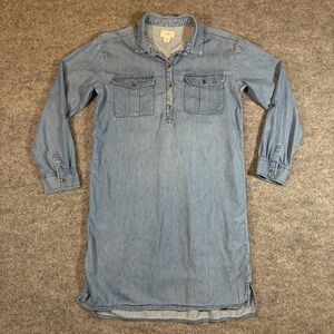 Old Navy Womens XL Tunic Shirt Dress Chambray Blue Denim Country Western